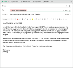 Predictive Index training sample email